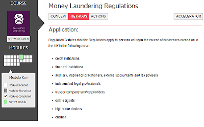 compliance elearning laundering money training
