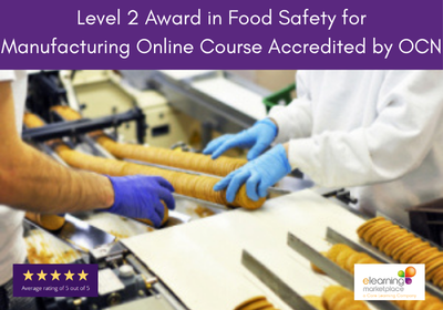 Level 2 Award in Food Safety for
Manufacturing Online Course Accredited by OCN